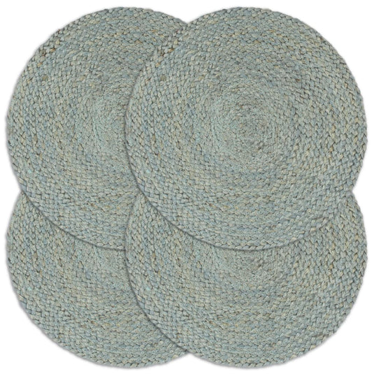 Vidaxl placemats 4 st rond 38 cm jute olijfgroen