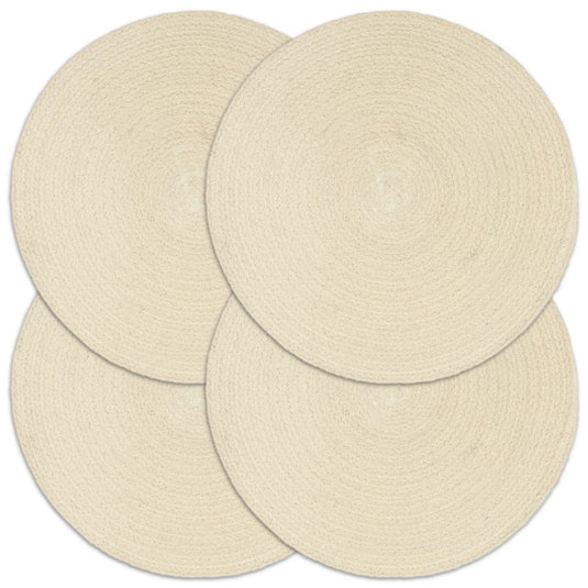 Vidaxl placemats 4 st rond 38 cm katoen natuurlijk