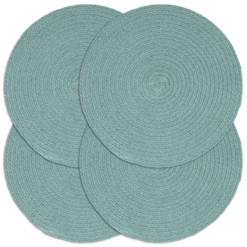 Load image into Gallery viewer, Vidaxl placemats 4 st rond 38 cm katoen effen groen
