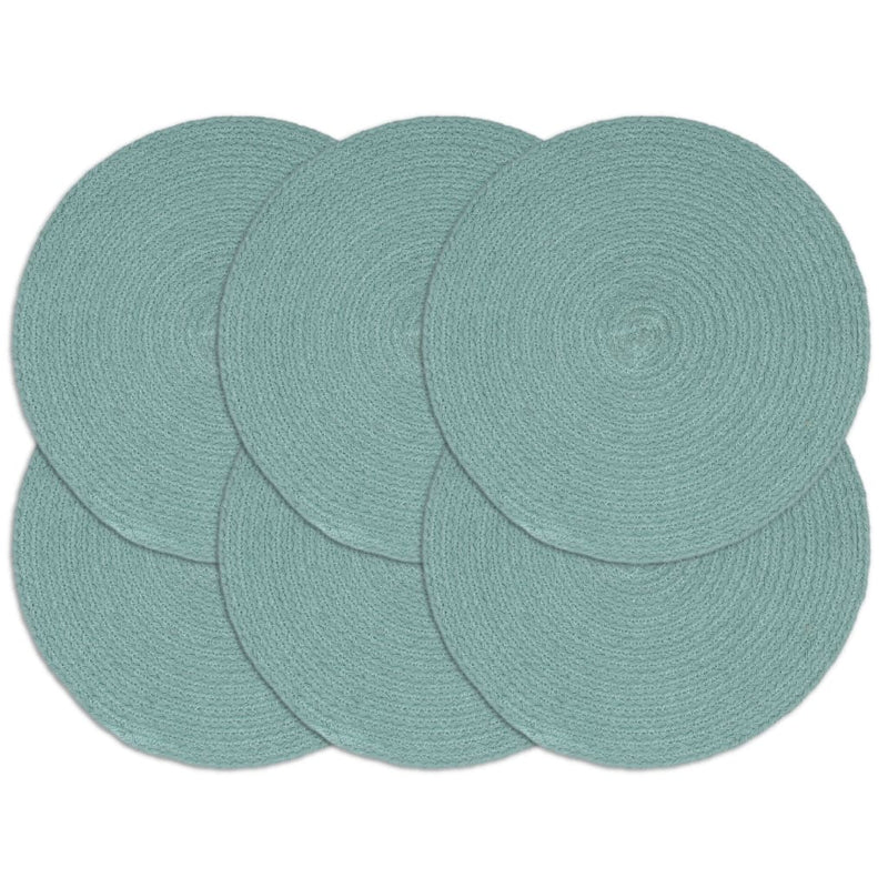 Afbeelding laden in galerijviewer, Vidaxl placemats 6 st rond 38 cm katoen effen groen

