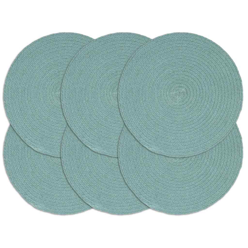 Load image into Gallery viewer, Vidaxl placemats 6 st rond 38 cm katoen effen groen
