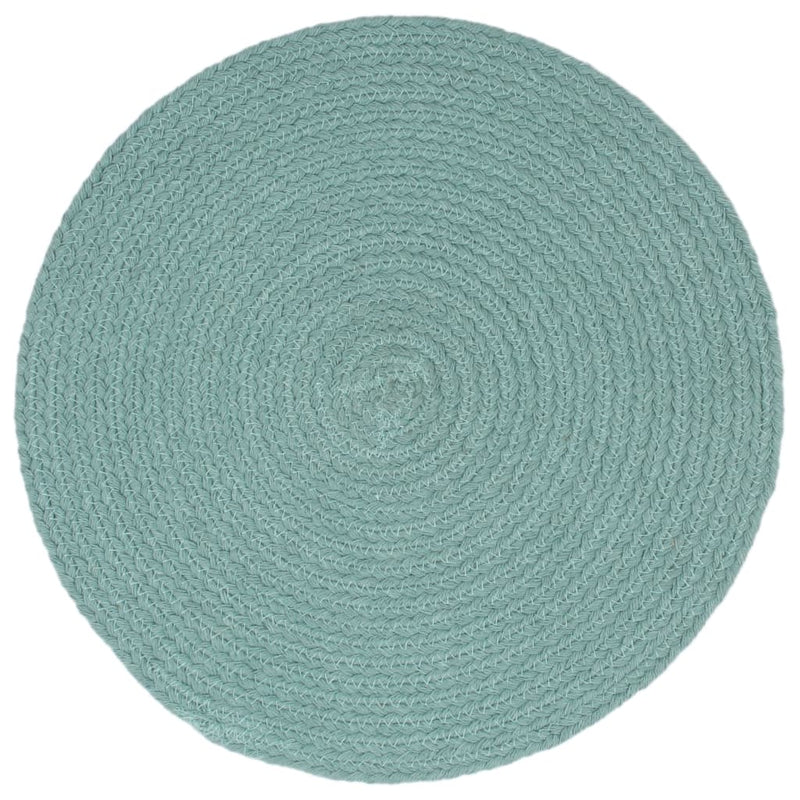 Afbeelding laden in galerijviewer, Vidaxl placemats 6 st rond 38 cm katoen effen groen
