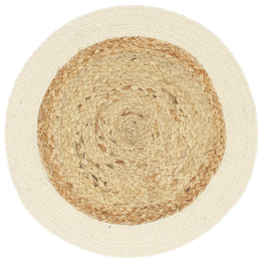 Vidaxl placemats 6 st rond 38 cm jute en katoen natuurlijk