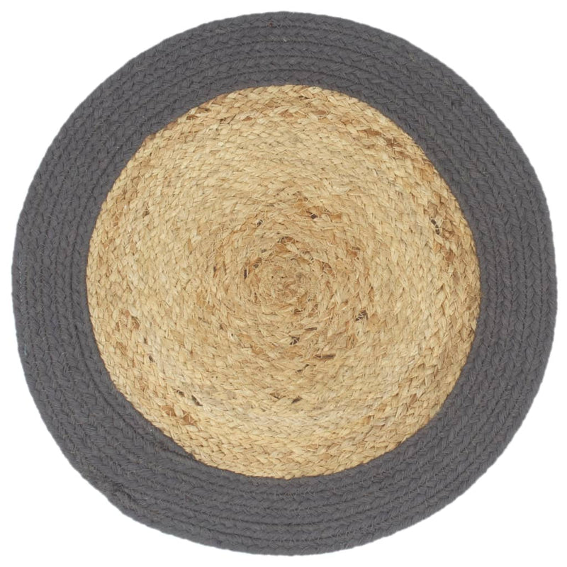 Load image into Gallery viewer, Vidaxl placemats 4 st 38 cm jute en katoen natuurlijk en antraciet
