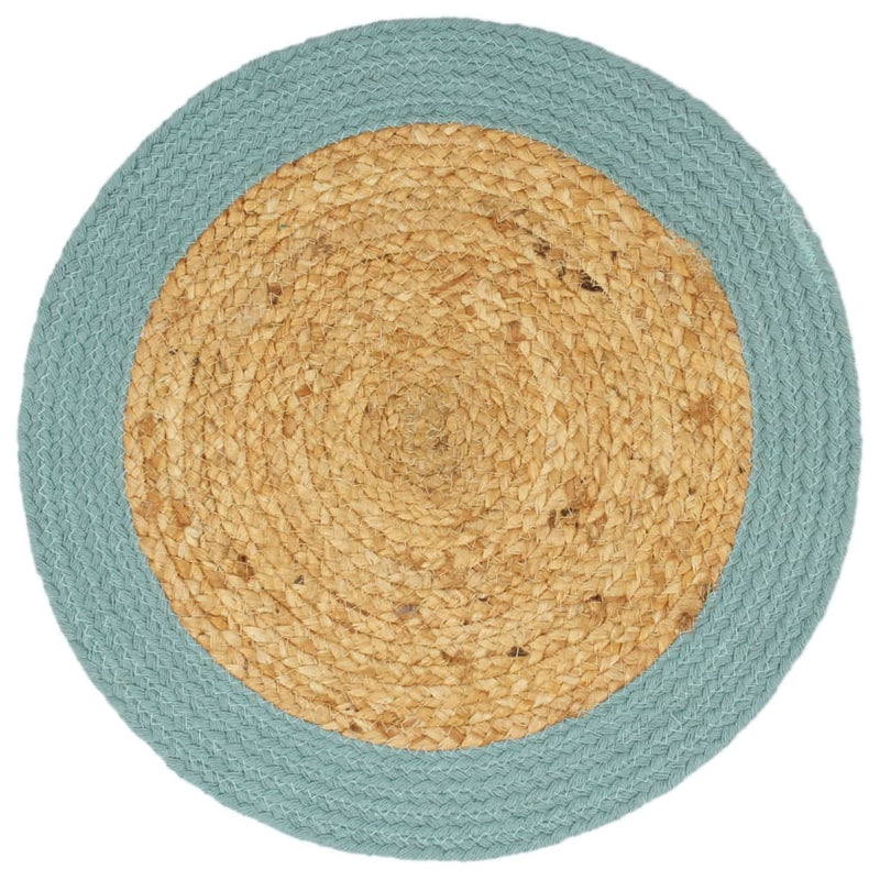 Load image into Gallery viewer, Vidaxl placemats 6 st 38 cm jute en katoen natuurlijk en groen
