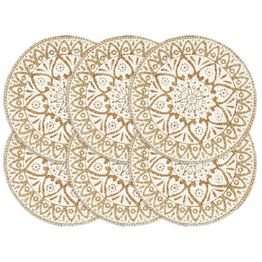 Vidaxl placemats 6 st rond 38 cm jute wit