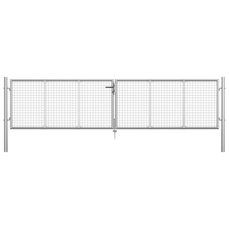 Load image into Gallery viewer, VidaXL Poort 415x125 cm gegalvaniseerd staal zilverkleurig

