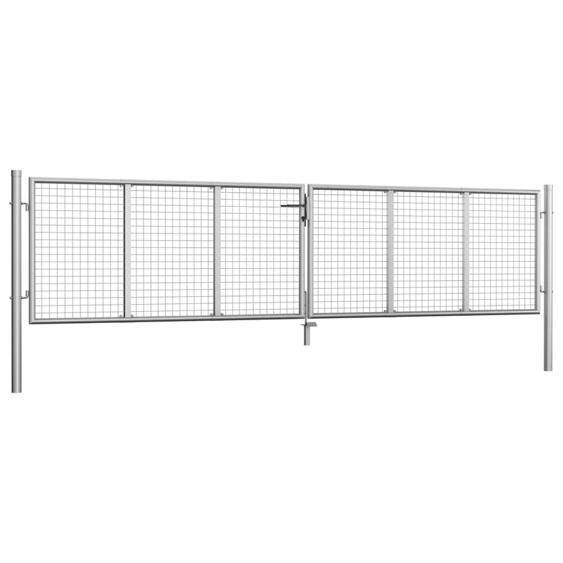Load image into Gallery viewer, VidaXL Poort 415x125 cm gegalvaniseerd staal zilverkleurig
