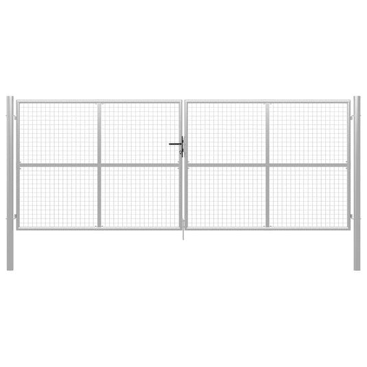 VidaXL Poort 415x200 cm gegalvaniseerd staal zilverkleurig