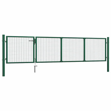 Vidaxl tuinpoort staal 350x75 cm groen