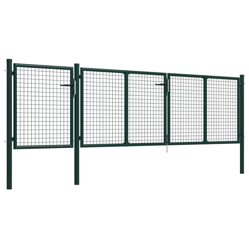 Load image into Gallery viewer, VidaXL Poort 400x100 cm staal groen
