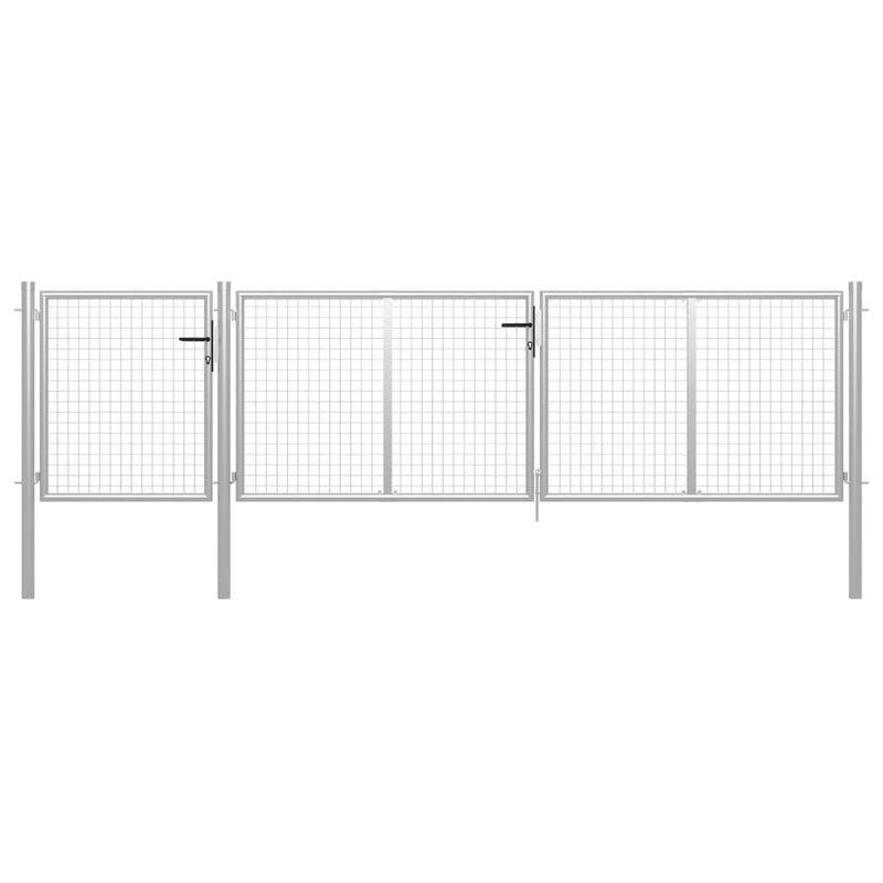 Load image into Gallery viewer, VidaXL Poort 400x100 cm staal zilverkleurig
