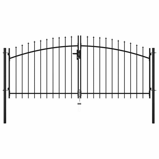 Vidaxl hekpoort dubbele deur met speren bovenkant 300x150 cm