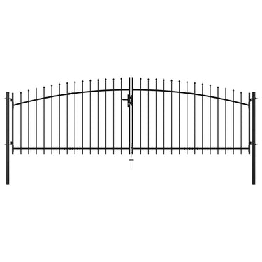 Vidaxl hekpoort dubbele deur met speren bovenkant 400x150 cm
