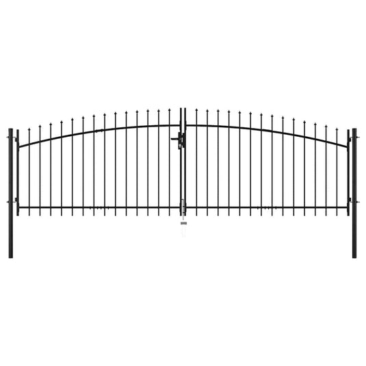 Vidaxl hekpoort dubbele deur met speren bovenkant 400x150 cm
