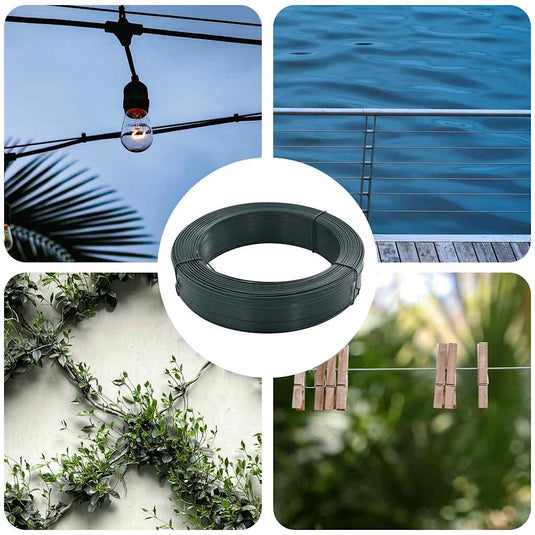 Vidaxl hekbinddraad 250 m 0,9 1,4 mm staal zwartachtig groen