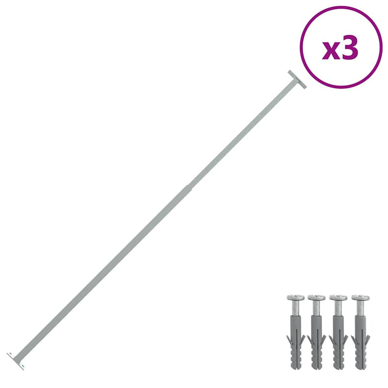 Load image into Gallery viewer, Vidaxl barrièrestangen verstelbaar 3 st 710-1200 mm
