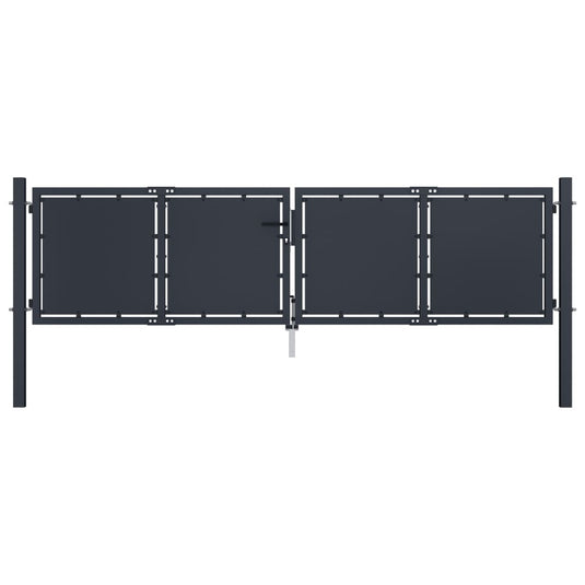 VidaXL Poort 300x100 cm staal antraciet