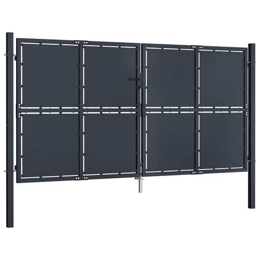 VidaXL Poort 300x125 cm staal antraciet