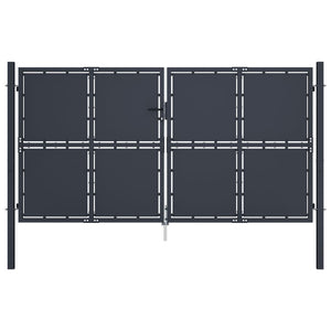 VidaXL Poort 300x150 cm staal antraciet