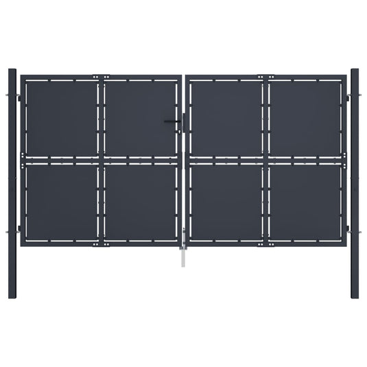 VidaXL Poort 300x150 cm staal antraciet