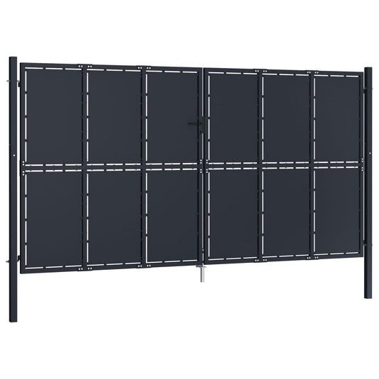 VidaXL Poort 400x175 cm staal antraciet