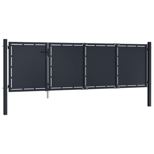 VidaXL Poort 350x75 cm staal antraciet