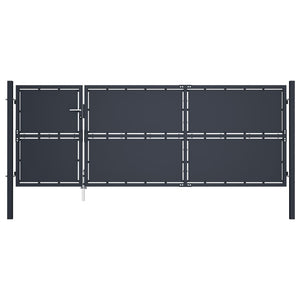 VidaXL Poort 350x125 cm staal antraciet