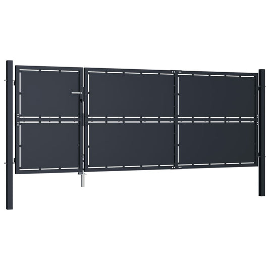 VidaXL Poort 350x125 cm staal antraciet