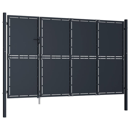 VidaXL Poort 350x175 cm staal antraciet