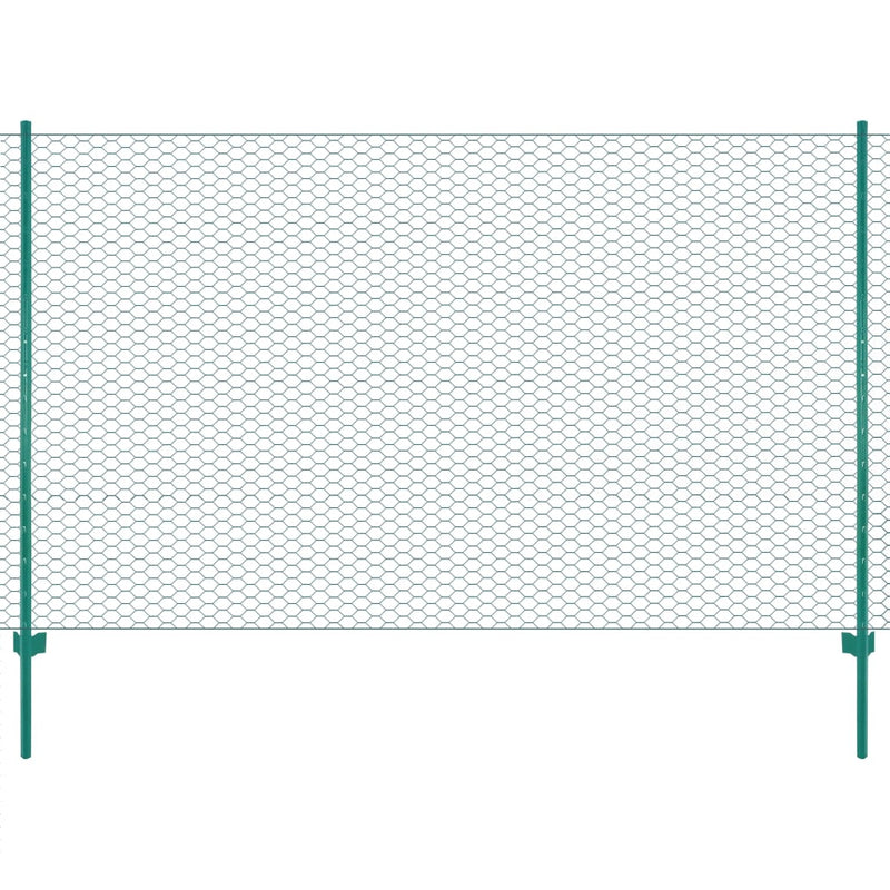 Load image into Gallery viewer, VidaXL Draadgaashek met palen 25x2 m staal groen
