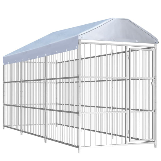 VidaXL Hondenkennel voor buiten met dak 450x150x200 cm