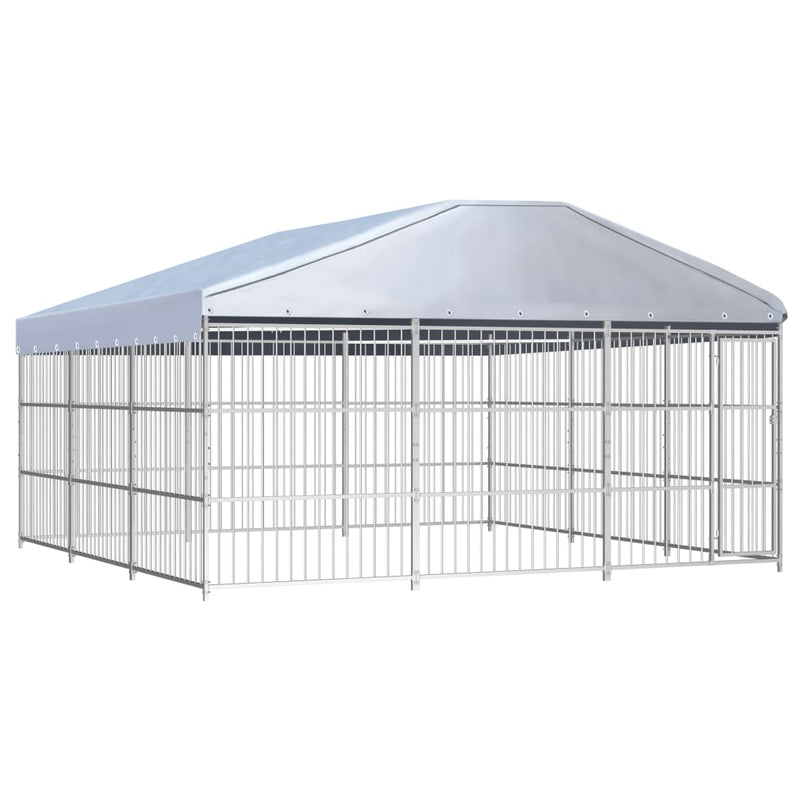 Load image into Gallery viewer, VidaXL Hondenkennel voor buiten met dak 450x450x200 cm
