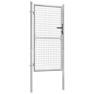 Vidaxl tuinpoort gegalvaniseerd staal 100x150 cm zilver