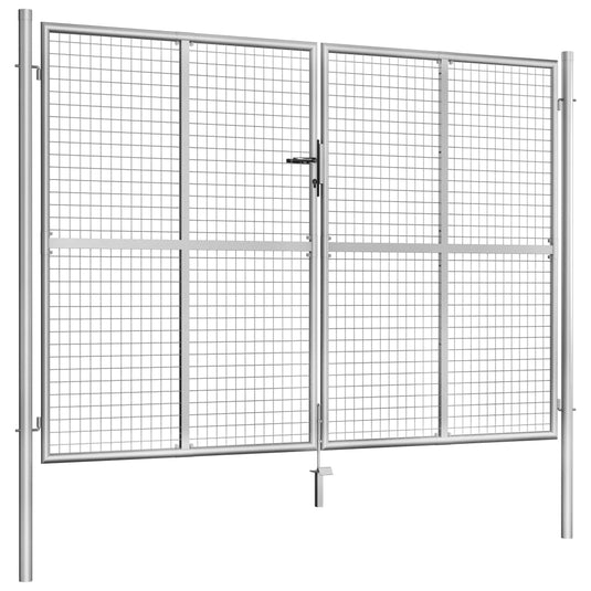 VidaXL Poort 306x225 cm gegalvaniseerd staal zilverkleurig
