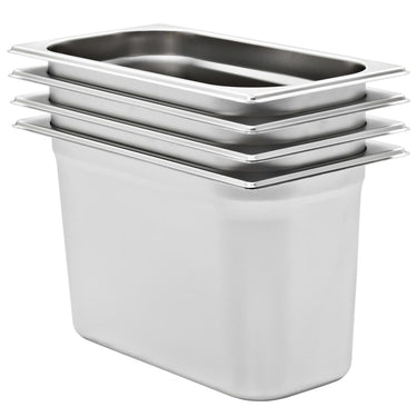 Vidaxl gastronormbakken 4 st gn 1 3 200 mm roestvrij staal