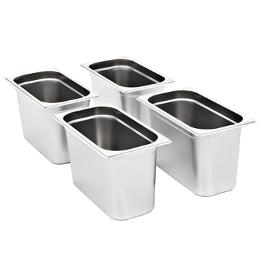 Vidaxl gastronormbakken 4 st gn 1 3 200 mm roestvrij staal