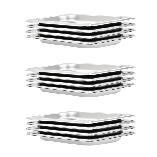 Vidaxl gastronormbakken 12 st gn 1 4 20 mm roestvrij staal