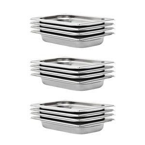 Vidaxl gastronormbakken 12 st gn 1 4 40 mm roestvrij staal