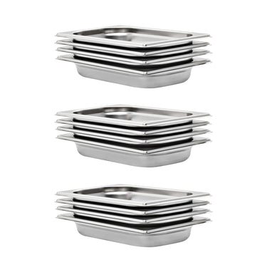 Vidaxl gastronormbakken 12 st gn 1 4 40 mm roestvrij staal