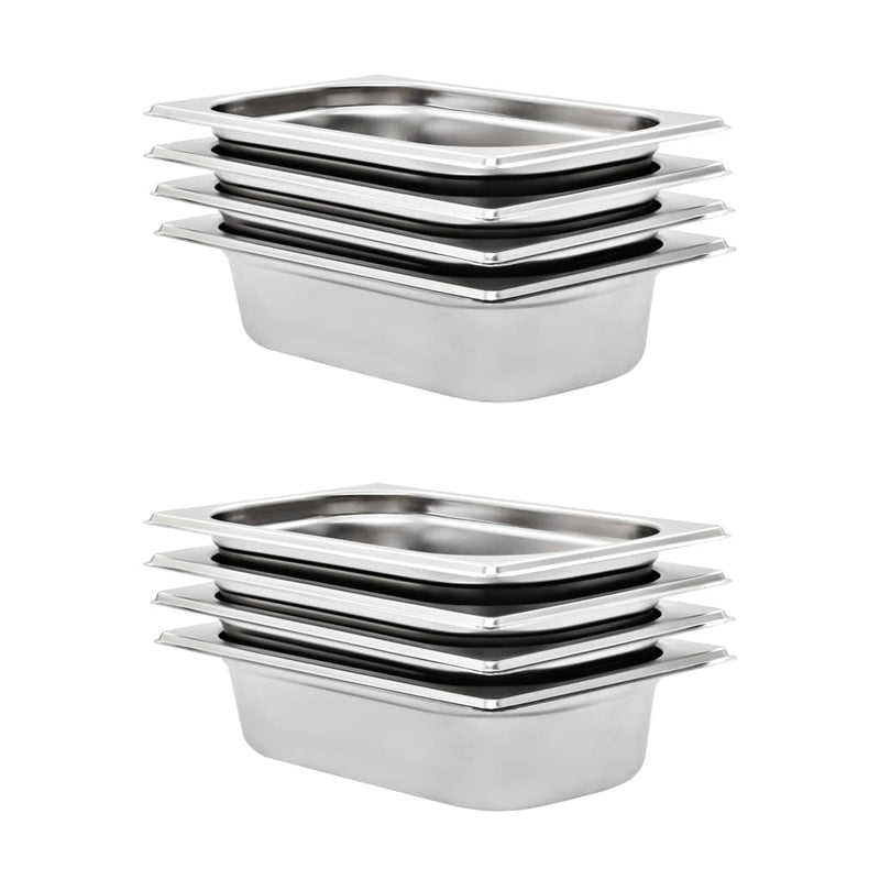 Load image into Gallery viewer, Vidaxl gastronormbakken 8 st gn 1 4 65 mm roestvrij staal
