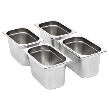 Vidaxl gastronormbakken 4 st gn 1 4 150 mm roestvrij staal