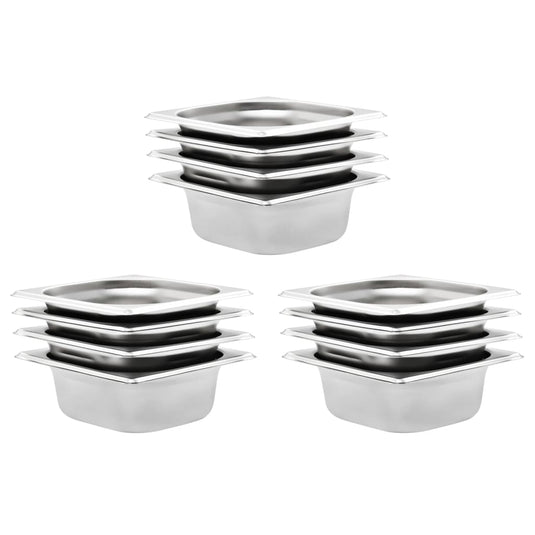 Vidaxl gastronormbakken 12 st gn 1 6 65 mm roestvrij staal