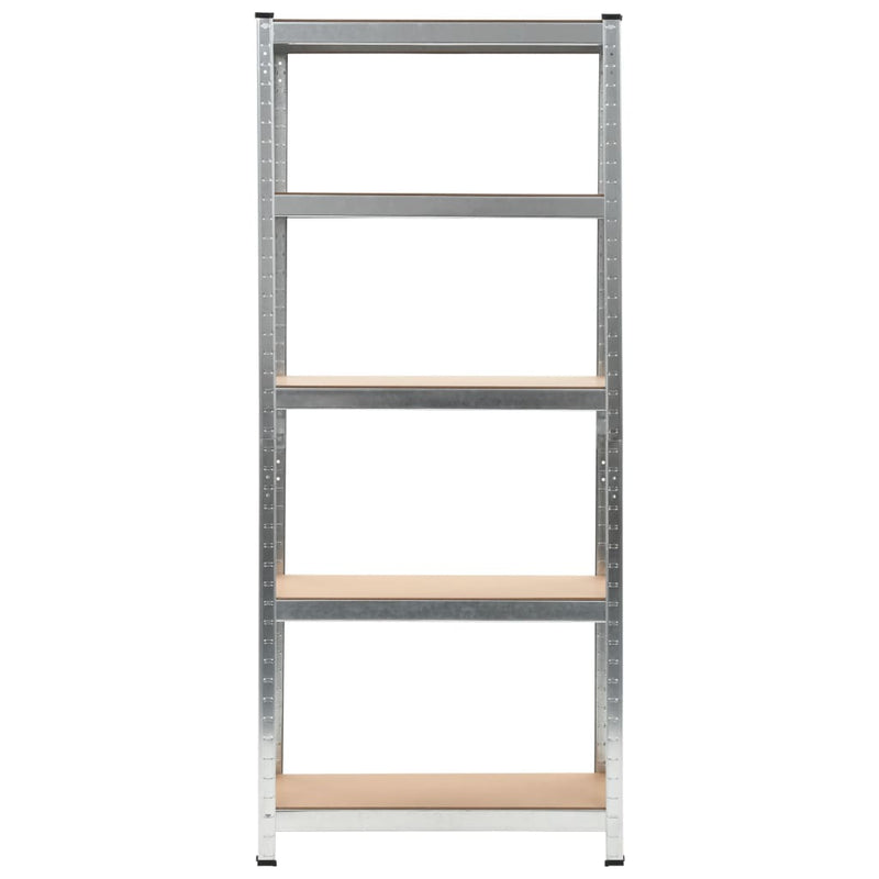Load image into Gallery viewer, Vidaxl opbergrek 5-laags 3 st staal en bewerkt hout zilverkleurig
