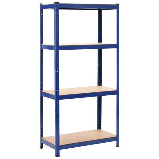 VidaXL Opbergrekken 2 st 80x40x160 cm staal en MDF blauw