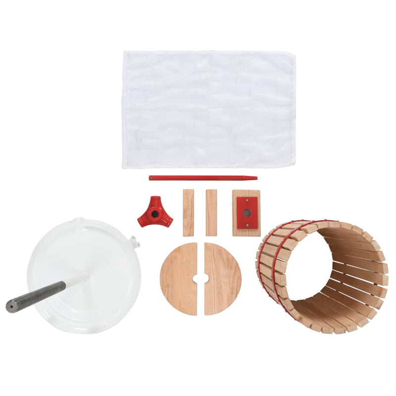 Load image into Gallery viewer, Vidaxl fruit- en wijnpers met stoffen zak 24 l eikenhout
