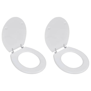 Vidaxl toiletbrillen met deksels 2 st mdf wit