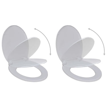 Vidaxl toiletbrillen met soft-close deksels 2 st kunststof wit