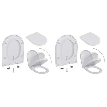 Vidaxl toiletbrillen met soft-close deksels 2 st kunststof wit