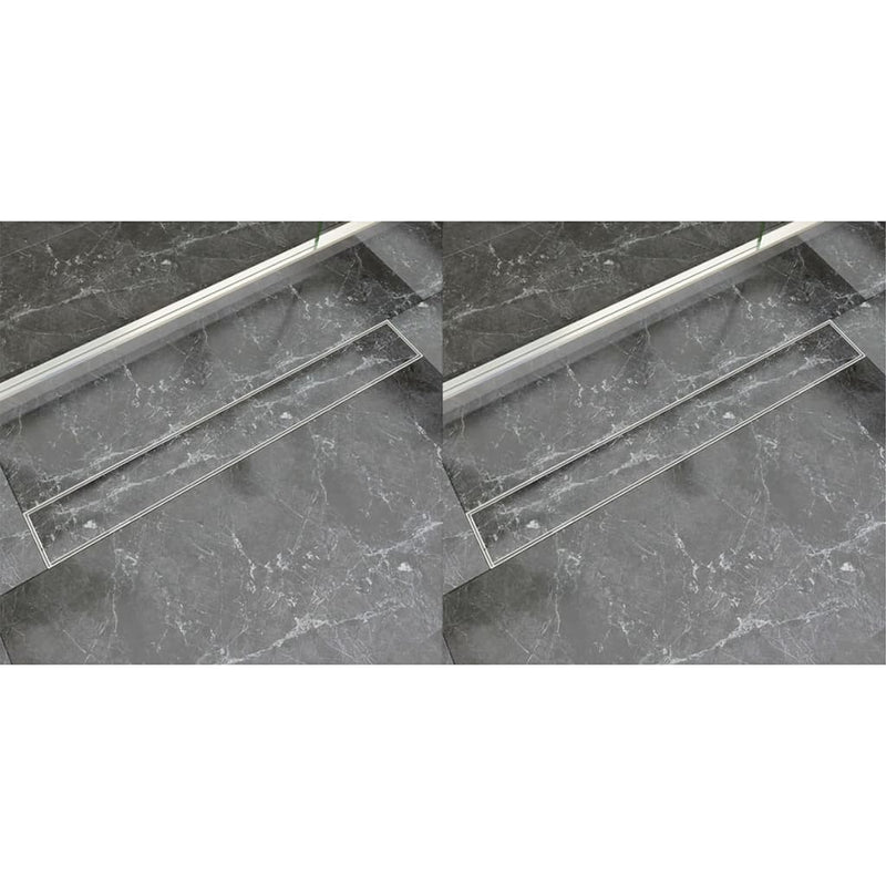 Load image into Gallery viewer, VidaXL Doucheafvoer 2 st rechthoekig 830x140 mm roestvrij staal
